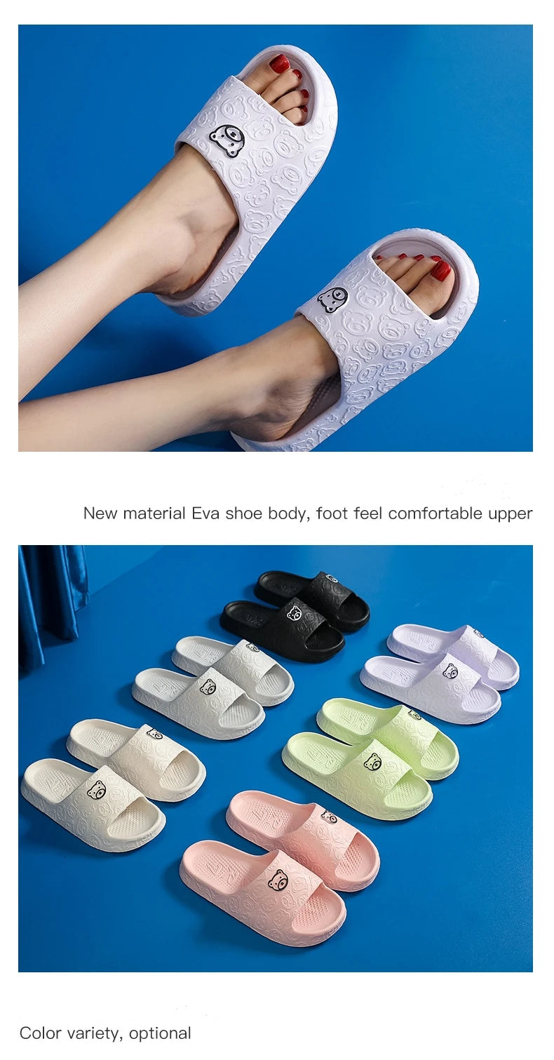 Fashion Women's Slippers Indoor Soft Sole Cartoon Bear