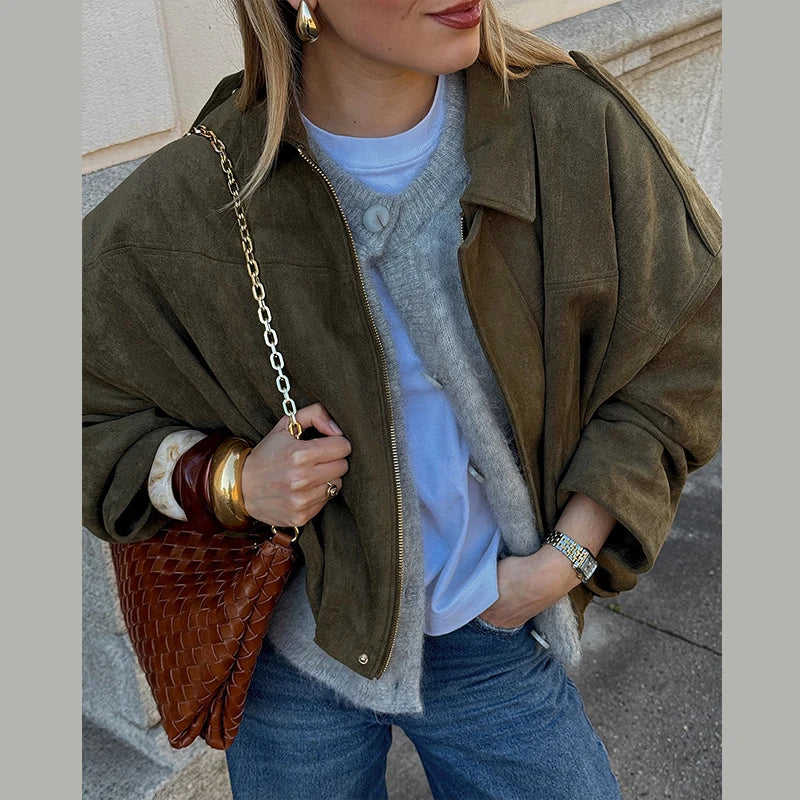Long Sleeve Bomber Coat Female 2025  High Street Outwears