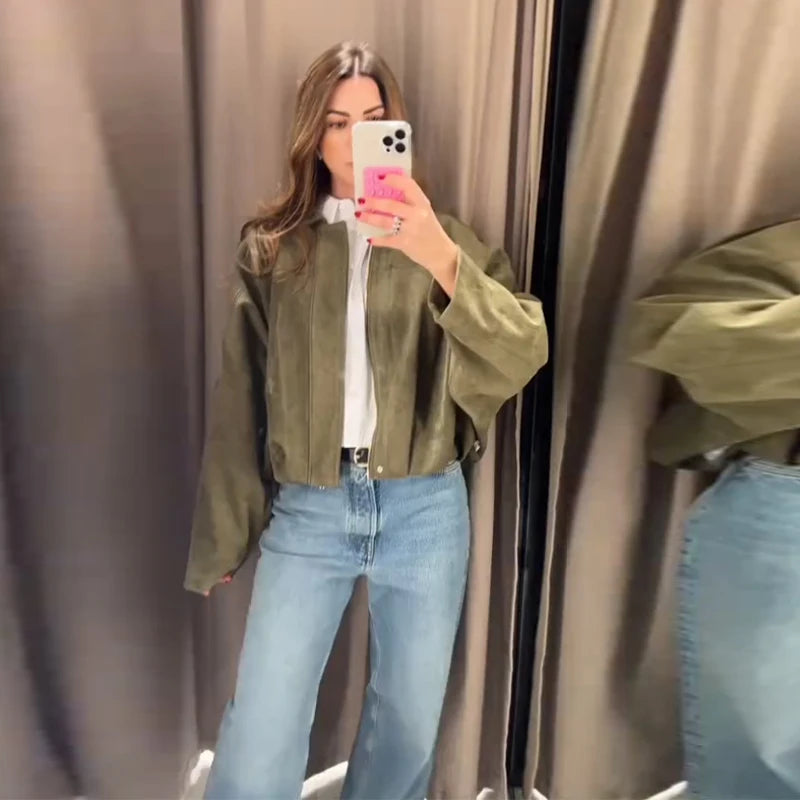 Long Sleeve Bomber Coat Female 2025  High Street Outwears
